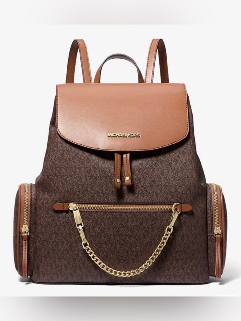 Michael Kors Brown Jet Set Monogram Backpack